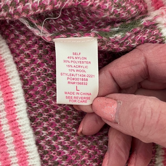So Me Pink and Green Knit Sweater Size Large NWT - Picture 8 of 10